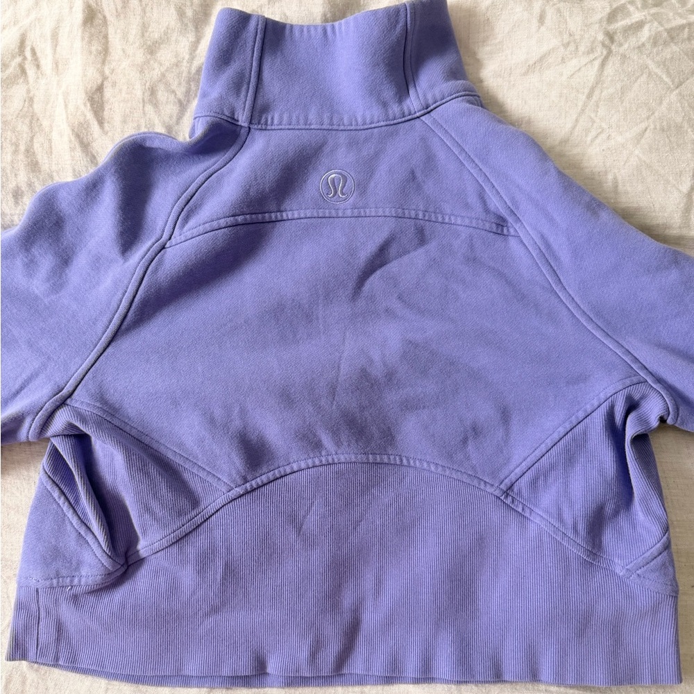 Lululemon Scuba Oversized Funnel Neck Cropped Half-Zip Pullover Dark Lavender - Picture 8 of 9